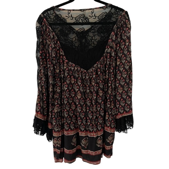 Free People Nomad Child Boho Floral Lace Tunic XS oversized - Picture 7 of 16